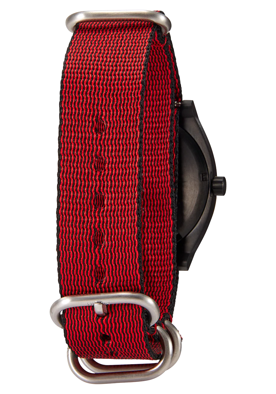 20mm Nylon #TIDE One Piece Band - Red / Black - Image 5