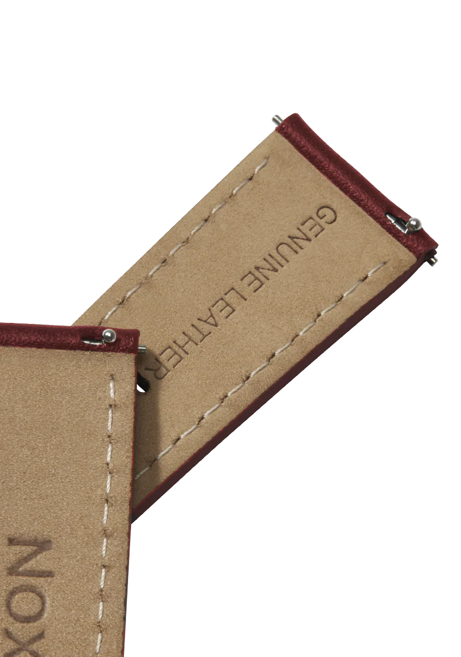 20mm Stitched Leather Band - Cranberry - Image 3