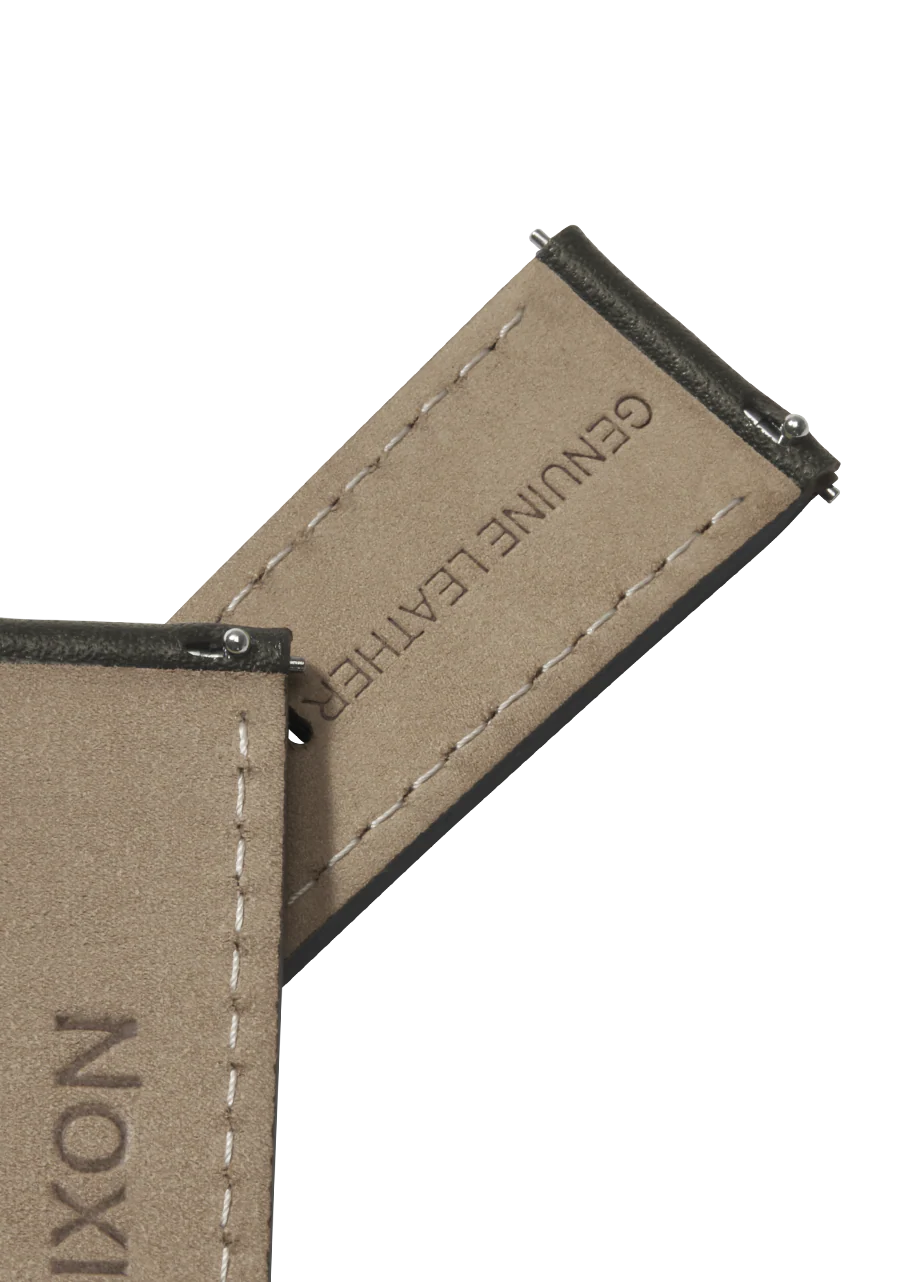 23mm Stitched Leather Band - Dark Olive - Image 3