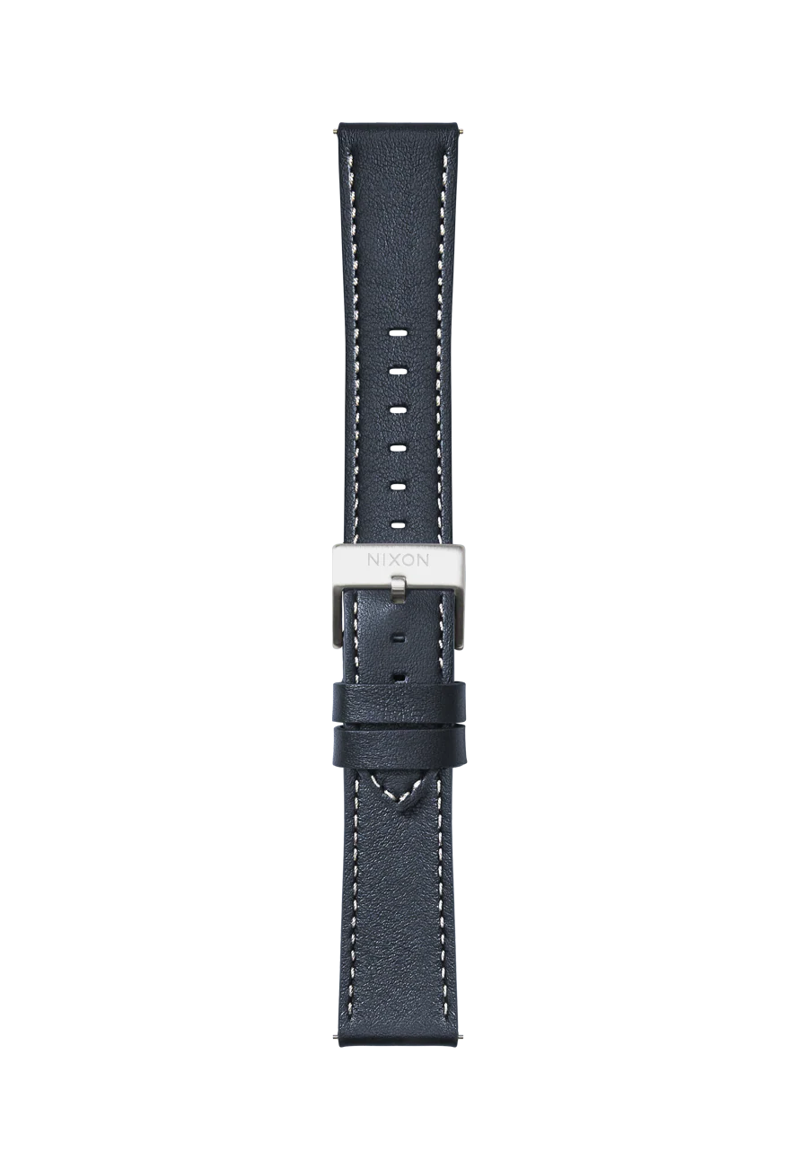 23mm Stitched Leather Band - Navy - Image 2