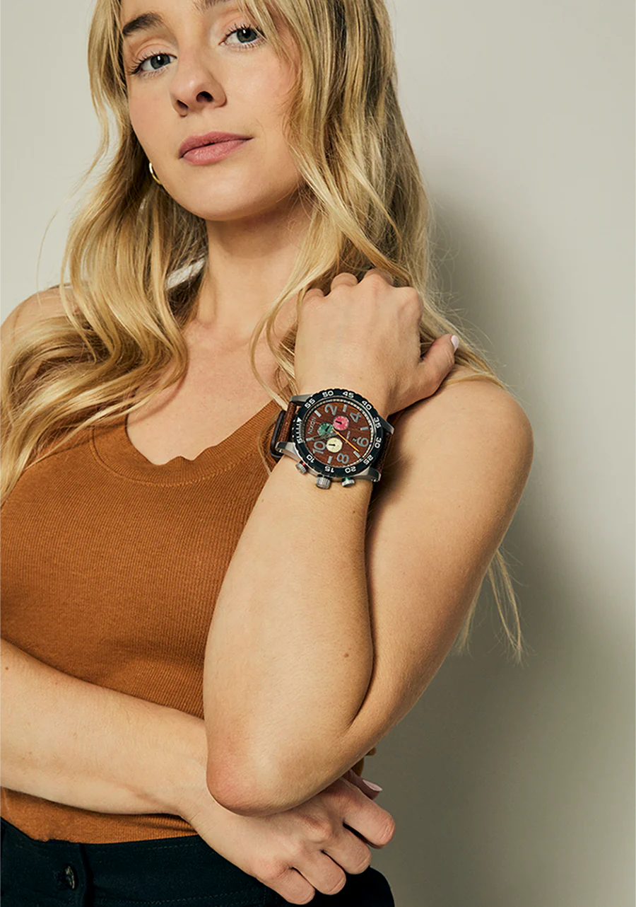 51-30 Chrono Leather - Silver / Rosewood / Chocolate - Image 10