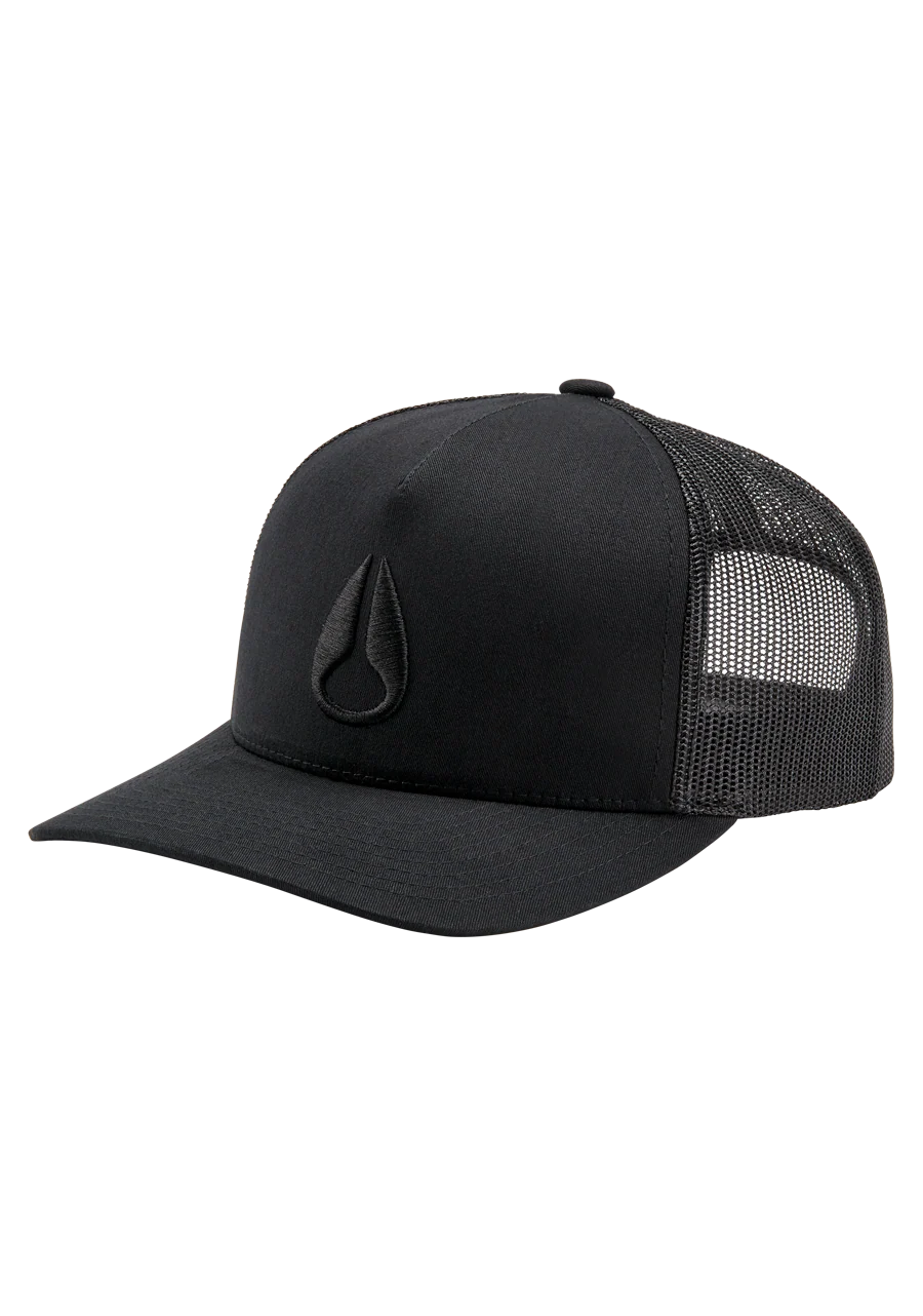 Iconed Trucker Hat - Black / Black