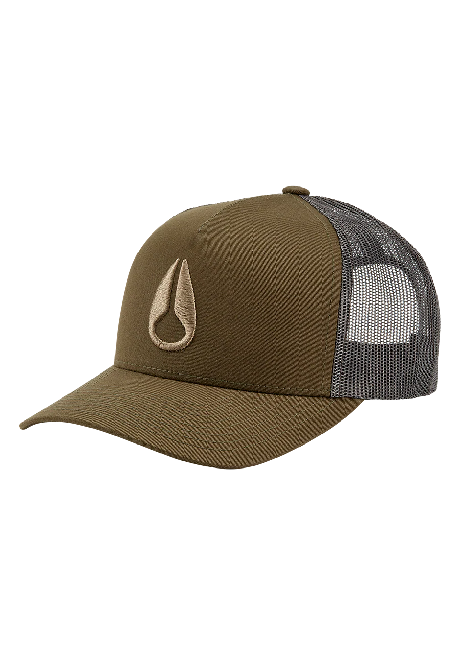 Iconed Trucker Hat - Dark Olive