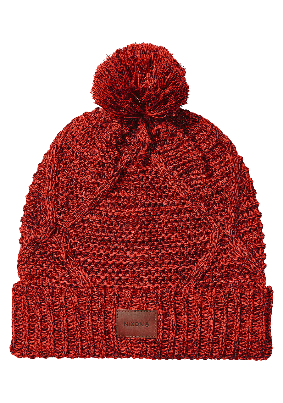 Julian Pom Beanie - Burgundy / Fire