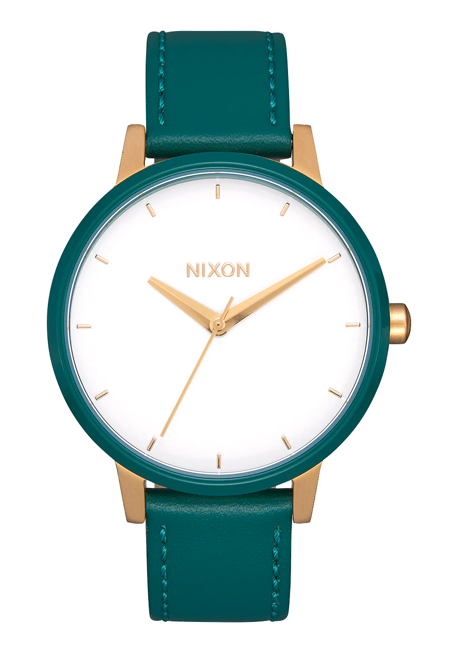 Kensington Leather - Gold / White / Teal