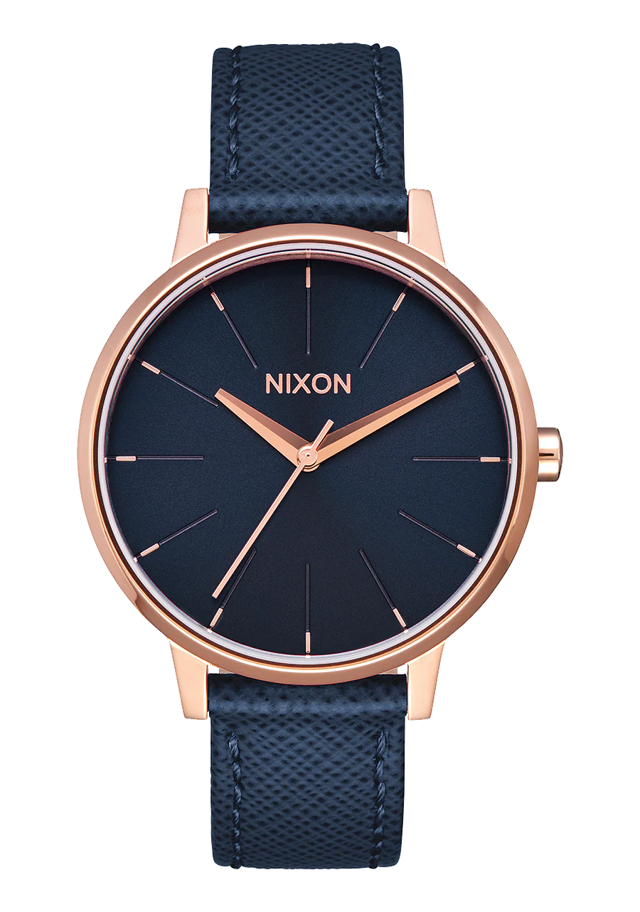 Kensington Leather - Navy / Rose Gold