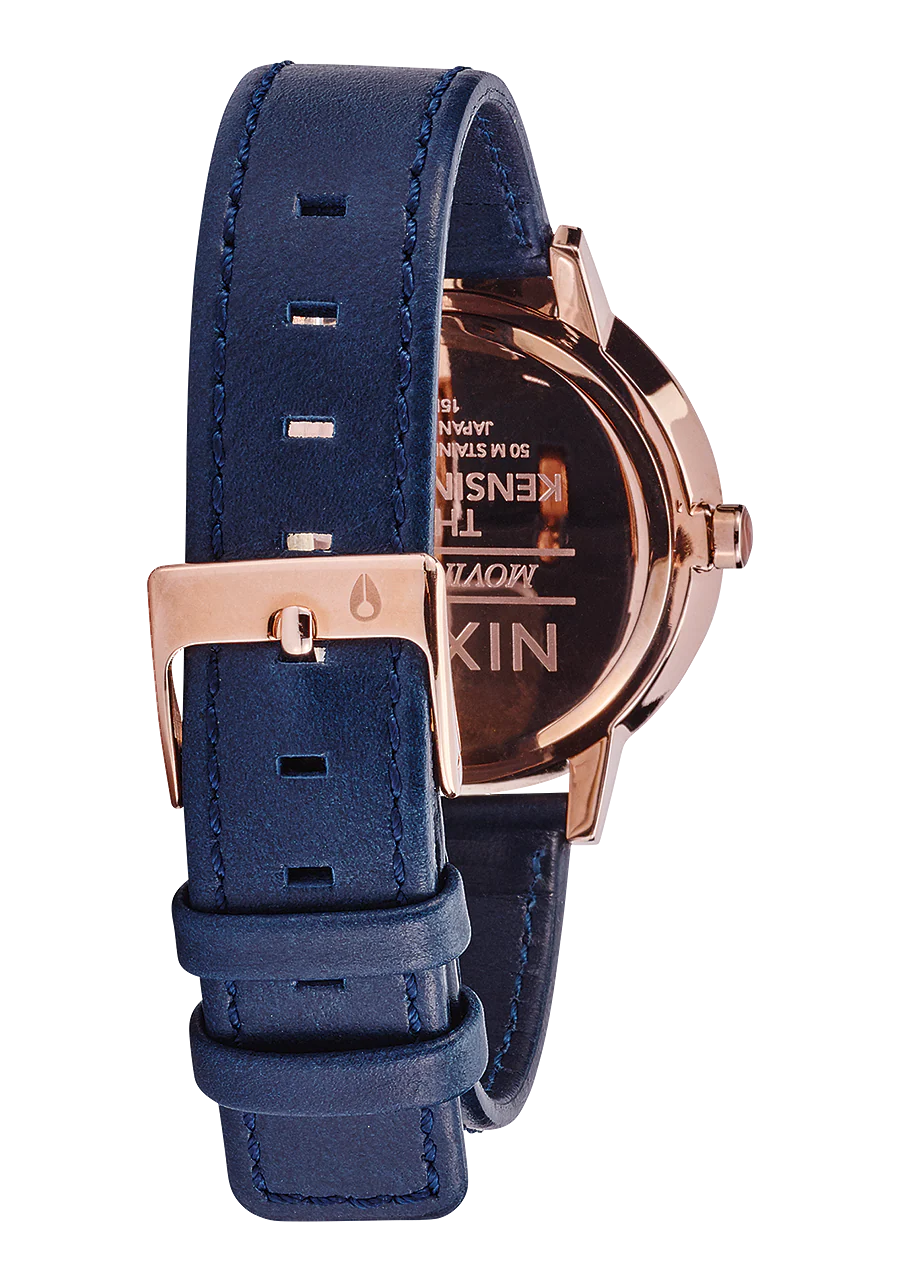 Kensington Leather - Rose Gold / Navy - Image 3