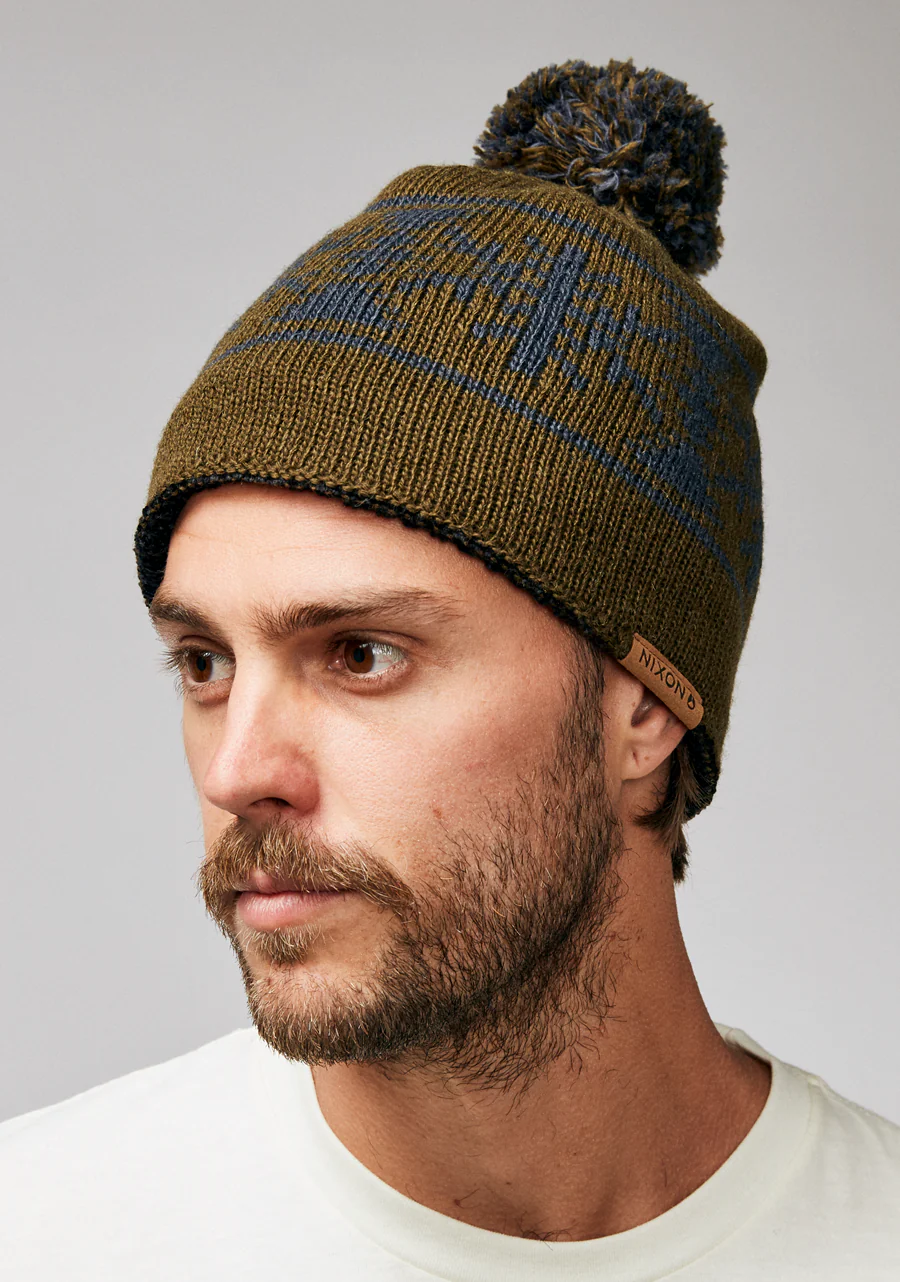 Meister Wool Pom Beanie - Olive / Multi - Image 3