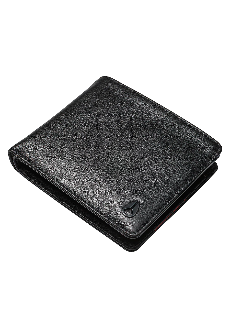 Pass Leather Coin Wallet - Black