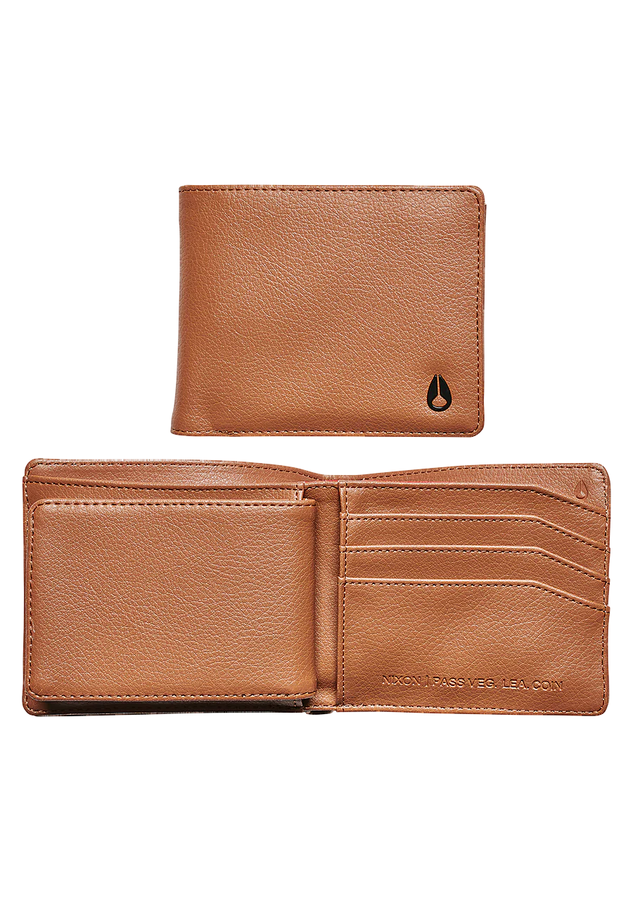 Pass Vegan Leather Coin Wallet - Saddle