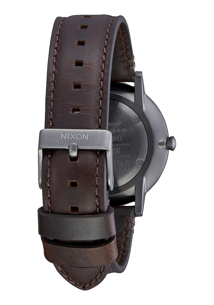 Porter Leather - Gunmetal / White / Brown - Image 3