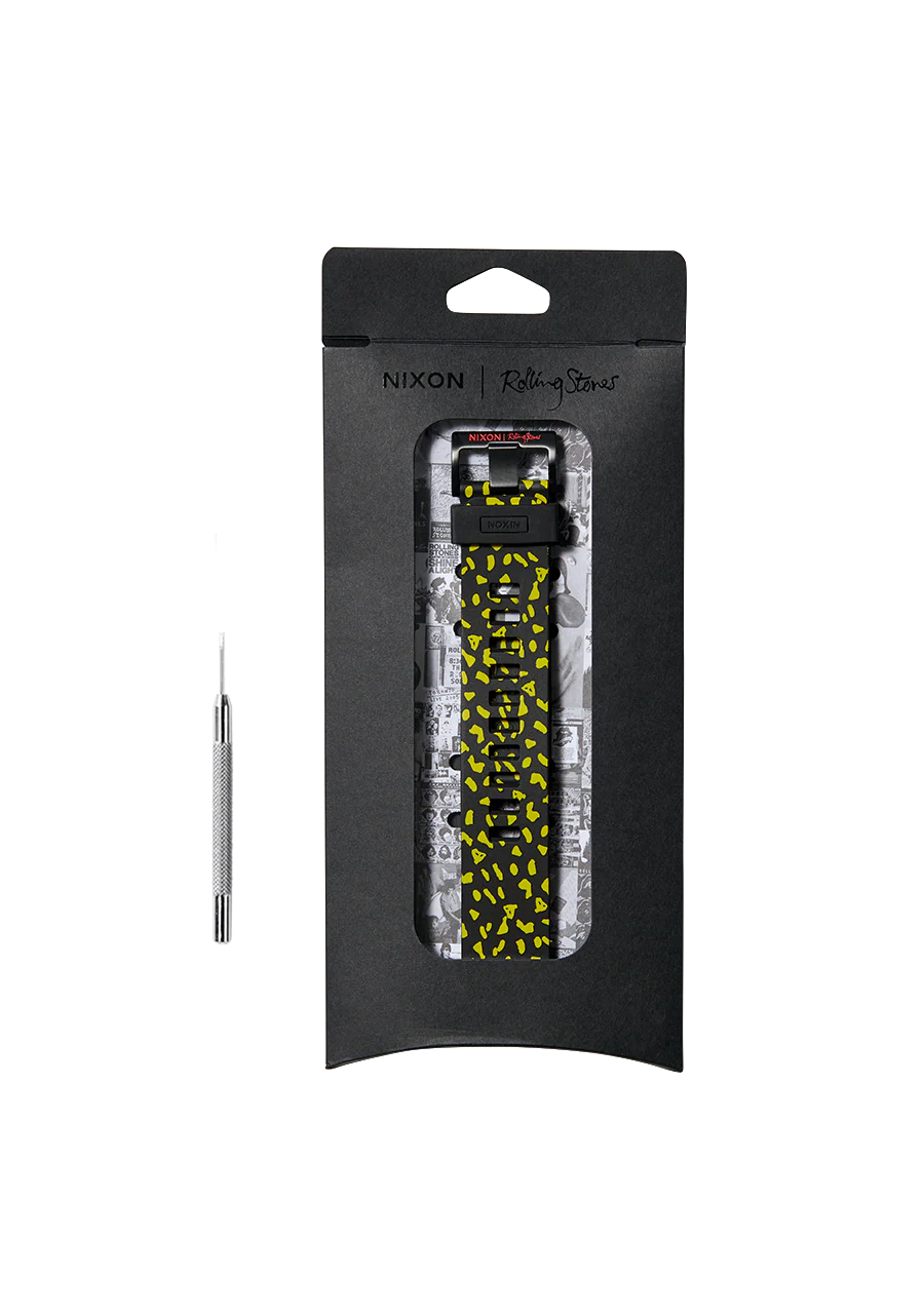 Rolling Stones 23mm FKM Rubber Band - Black / Yellow - Image 2