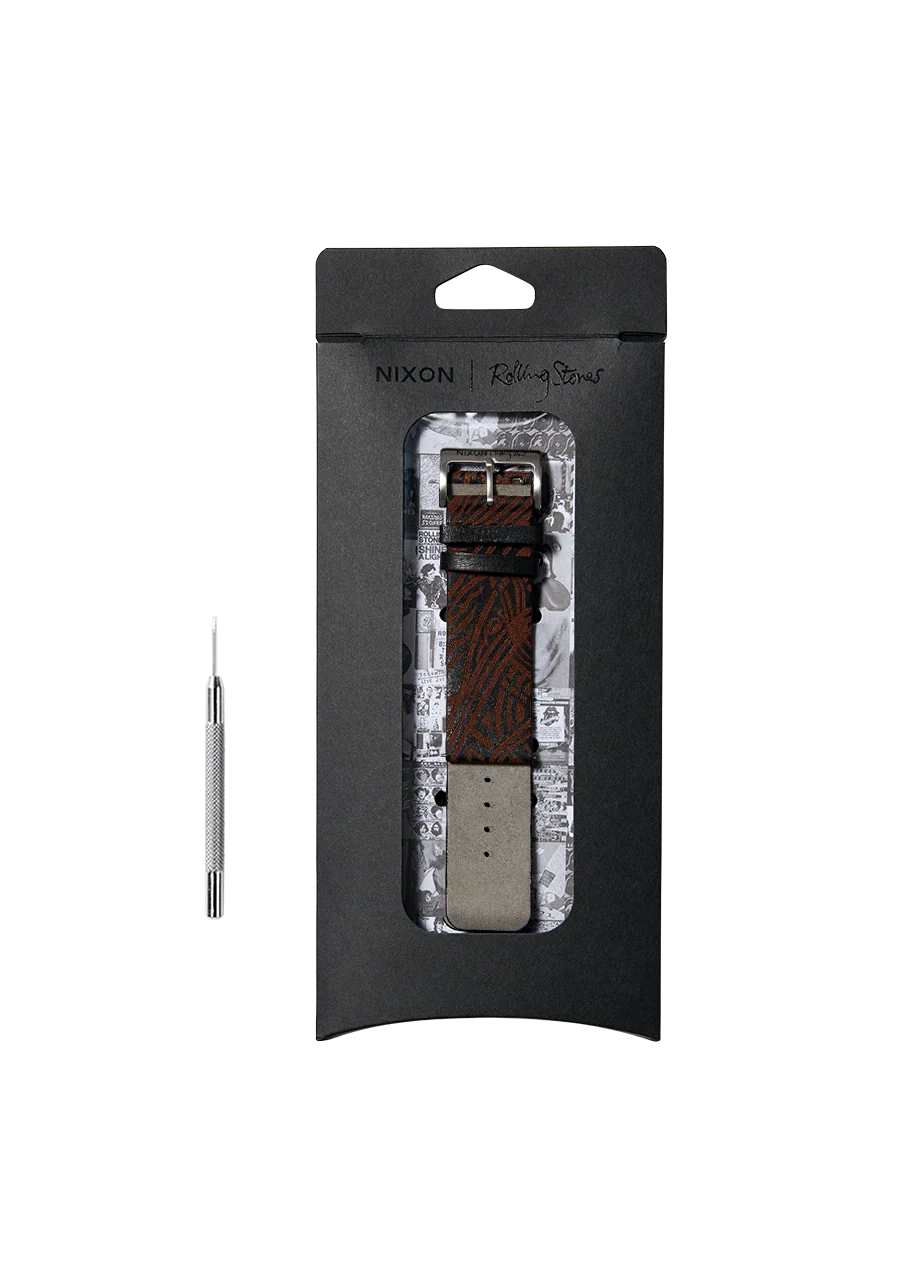 Rolling Stones 23mm Leather Band - Black - Image 3