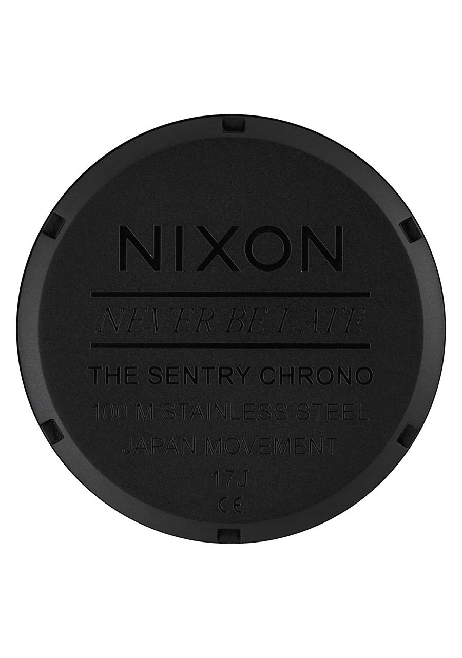 Sentry Chrono Leather - Matte Black / Gold / Black - Image 4