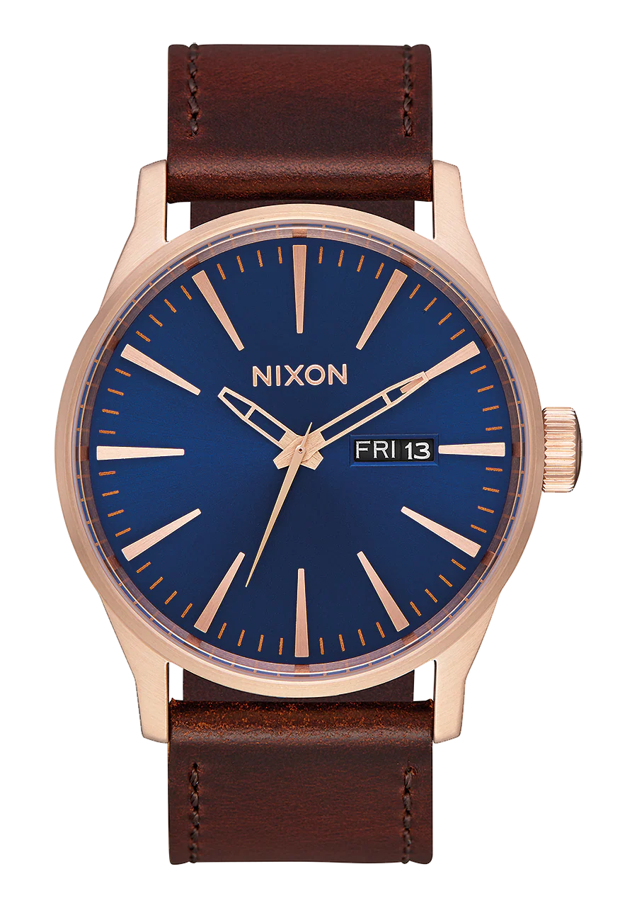 Sentry Leather - Rose Gold / Navy / Brown