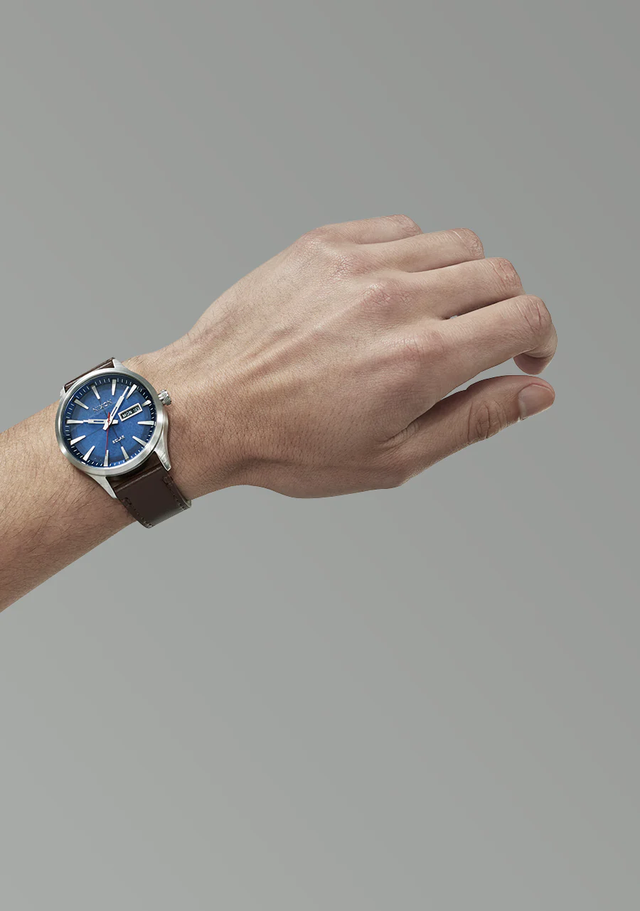 Sentry Solar Leather - Navy Sunray / Silver - Image 7