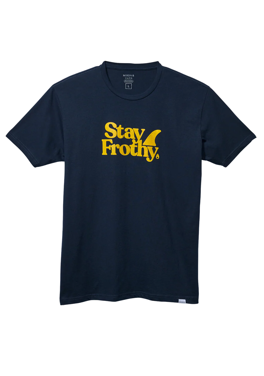 Stay Frothy Repreve® T-Shirt - Navy / Yellow