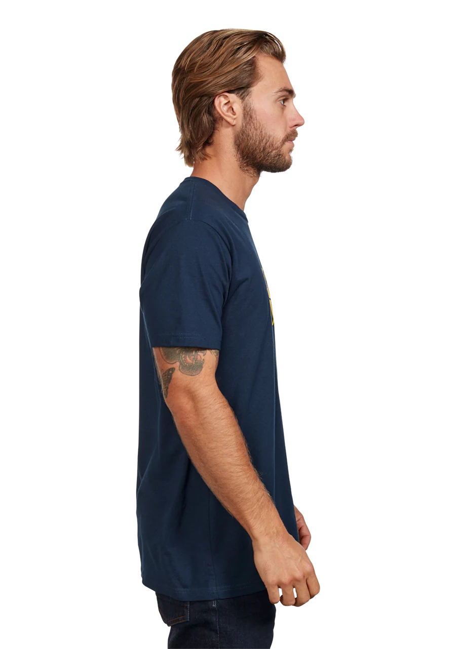 Stay Frothy Repreve® T-Shirt - Navy / Yellow - Image 4