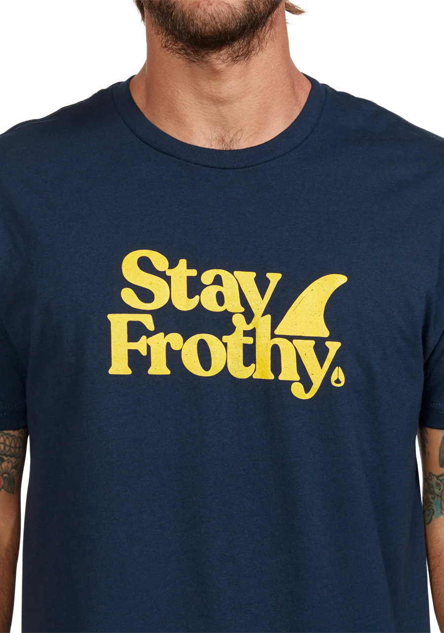 Stay Frothy Repreve® T-Shirt - Navy / Yellow - Image 6