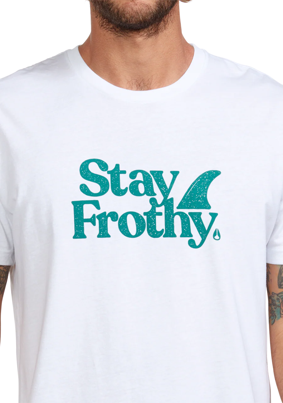 Stay Frothy Repreve® T-Shirt - White / Sage - Image 6