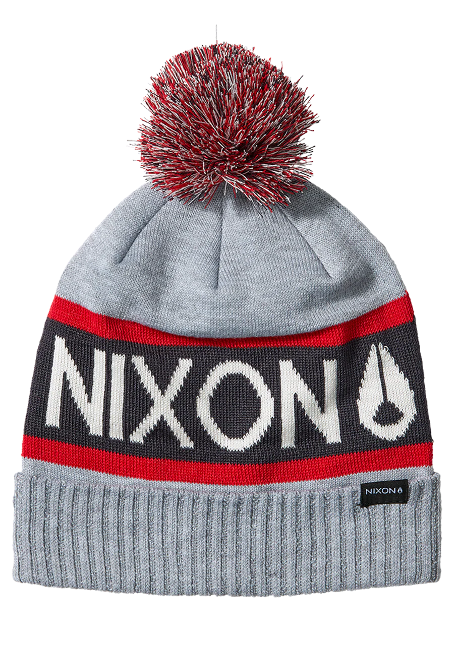 Teamster Beanie - Heather Gray / Red