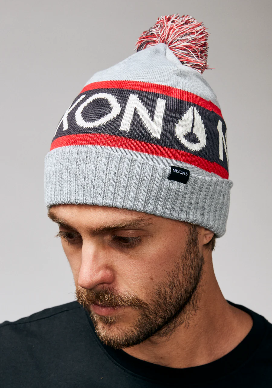 Teamster Beanie - Heather Gray / Red - Image 3