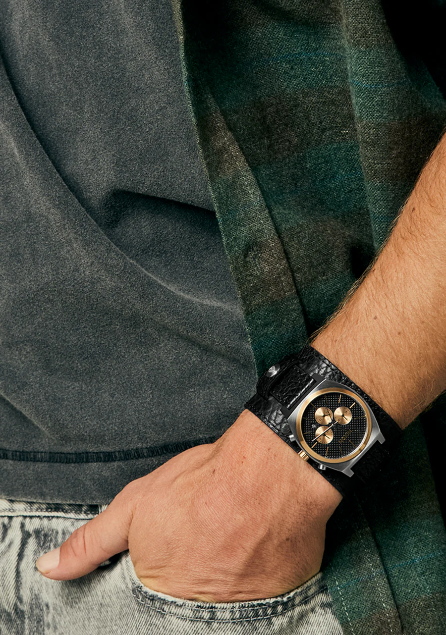 Time Teller Chrono Leather - Silver / Rose Gold / Black - Image 9