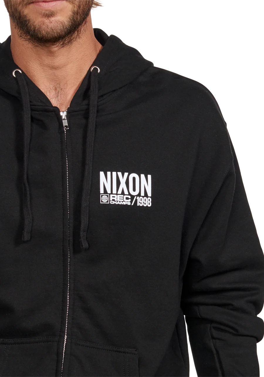 Track Zip Hoodie - Black / White - Image 6